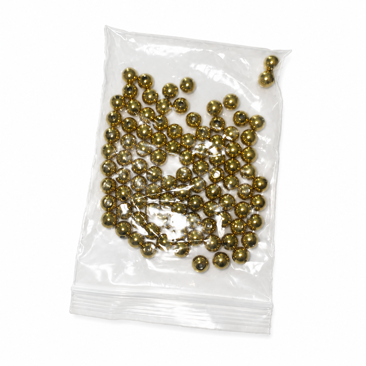 Hollow Brass Plated Musky Beads